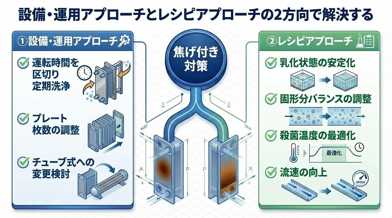設備・運用アプローチとレシピアプローチの２方向で解決する